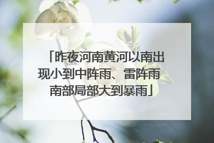 昨夜河南黄河以南出现小到中阵雨、雷阵雨 南部局部大到暴雨