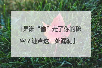 是谁“偷”走了你的秘密？速查这三处漏洞