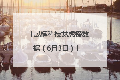 晟楠科技龙虎榜数据（6月3日）