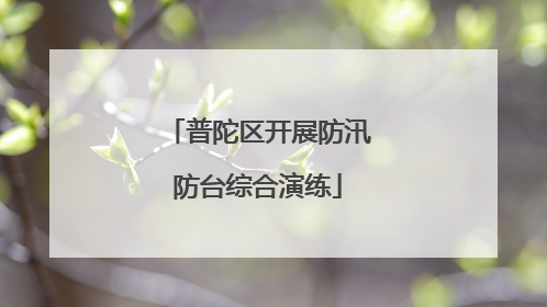 普陀区开展防汛防台综合演练
