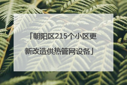 朝阳区215个小区更新改造供热管网设备