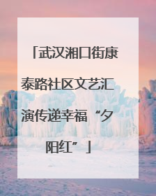 武汉湘口街康泰路社区文艺汇演传递幸福“夕阳红”