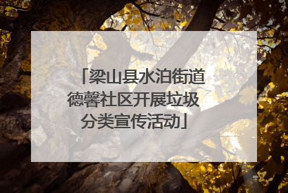 梁山县水泊街道德馨社区开展垃圾分类宣传活动