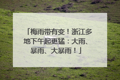 梅雨带有变！浙江多地下午起更猛：大雨、暴雨、大暴雨！