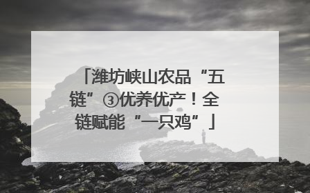 潍坊峡山农品“五链”③优养优产！全链赋能“一只鸡”