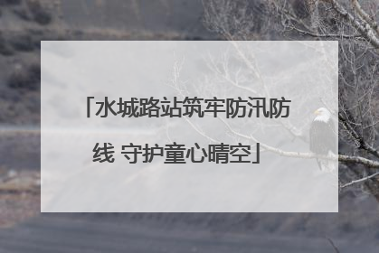 水城路站筑牢防汛防线 守护童心晴空