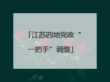 江苏四地党政“一把手”调整