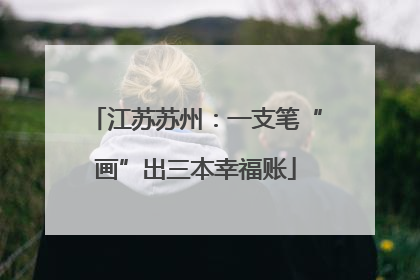 江苏苏州：一支笔“画”出三本幸福账