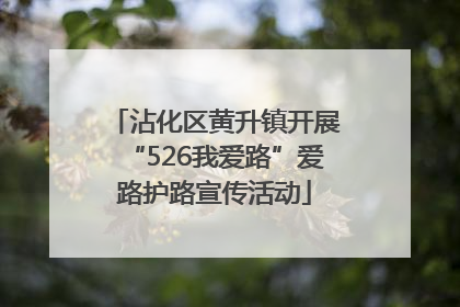 沾化区黄升镇开展“526我爱路”爱路护路宣传活动