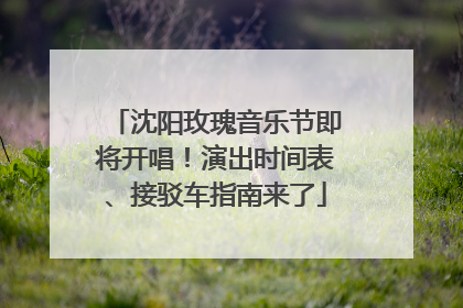 沈阳玫瑰音乐节即将开唱！演出时间表、接驳车指南来了