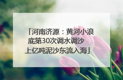河南济源：黄河小浪底第30次调水调沙 上亿吨泥沙东流入海