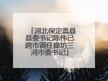 河北保定蠡县县委书记陈伟已跨市调任廊坊三河市委书记