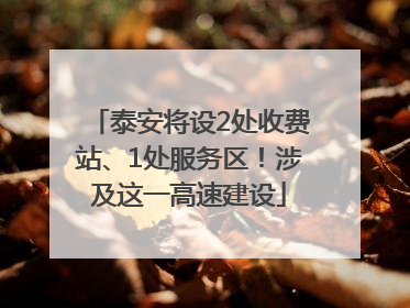 泰安将设2处收费站、1处服务区！涉及这一高速建设