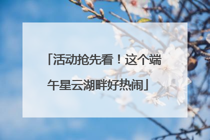 活动抢先看！这个端午星云湖畔好热闹
