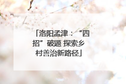 洛阳孟津：“四招”破题 探索乡村善治新路径