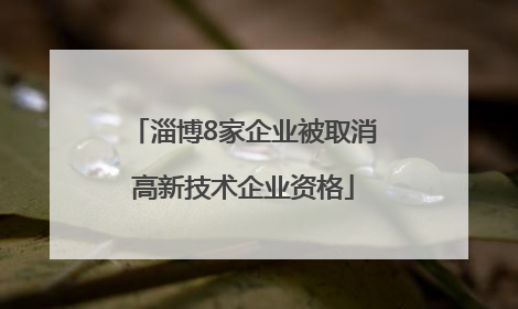淄博8家企业被取消高新技术企业资格