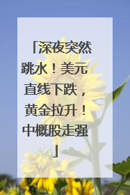 深夜突然跳水！美元直线下跌，黄金拉升！中概股走强