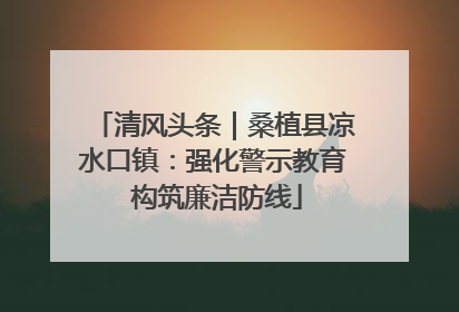 清风头条｜桑植县凉水口镇：强化警示教育 构筑廉洁防线