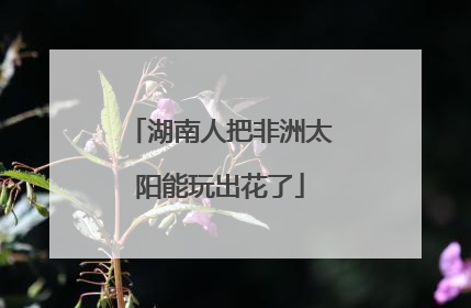 湖南人把非洲太阳能玩出花了
