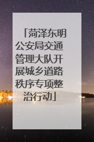 菏泽东明公安局交通管理大队开展城乡道路秩序专项整治行动
