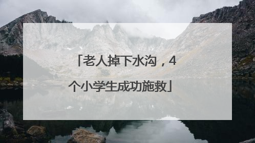 老人掉下水沟，4个小学生成功施救