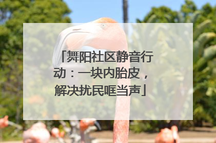 舞阳社区静音行动：一块内胎皮，解决扰民哐当声