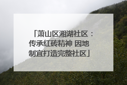 萧山区湘湖社区：传承红砖精神 因地制宜打造完整社区