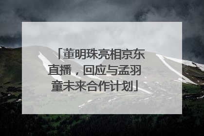 董明珠亮相京东直播，回应与孟羽童未来合作计划