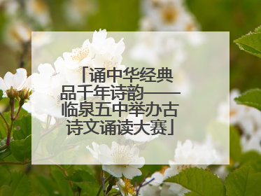 诵中华经典 品千年诗韵——临泉五中举办古诗文诵读大赛