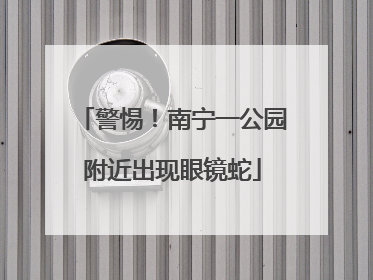 警惕！南宁一公园附近出现眼镜蛇