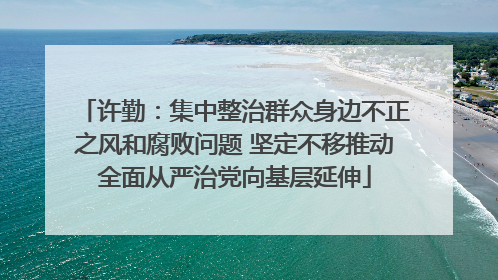 许勤：集中整治群众身边不正之风和腐败问题 坚定不移推动全面从严治党向基层延伸