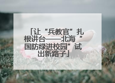 让“兵教官”扎根讲台——北海“国防绿进校园”试出新路子