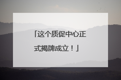 这个质促中心正式揭牌成立！