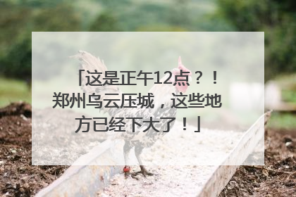 这是正午12点？！郑州乌云压城，这些地方已经下大了！