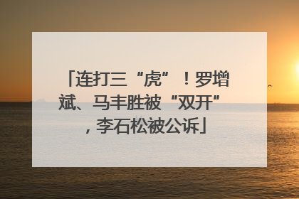 连打三“虎”！罗增斌、马丰胜被“双开”，李石松被公诉