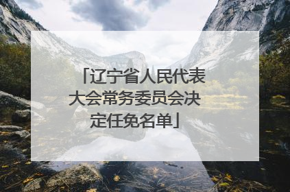 辽宁省人民代表大会常务委员会决定任免名单