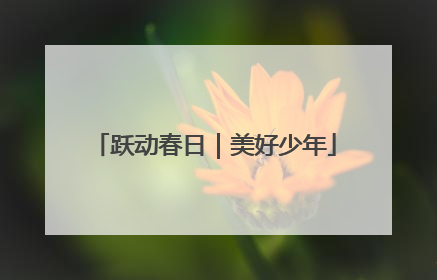 跃动春日｜美好少年