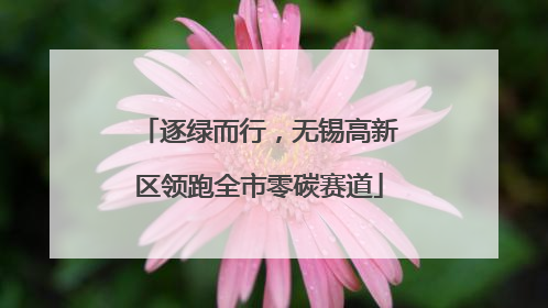 逐绿而行，无锡高新区领跑全市零碳赛道