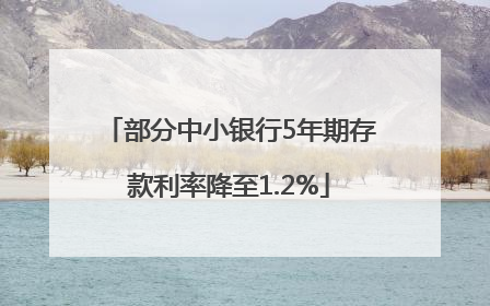 部分中小银行5年期存款利率降至1.2%