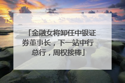 金融女将卸任中银证券董事长，下一站中行总行，周权接棒