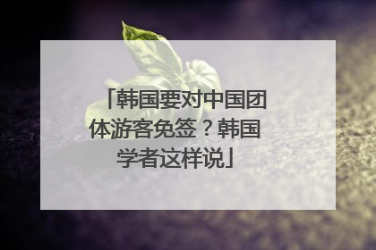 韩国要对中国团体游客免签？韩国学者这样说