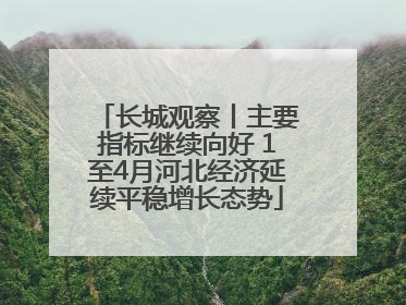 长城观察丨主要指标继续向好 1至4月河北经济延续平稳增长态势