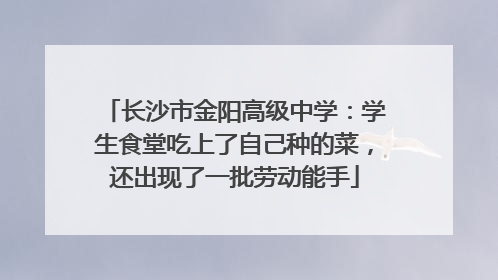 长沙市金阳高级中学：学生食堂吃上了自己种的菜，还出现了一批劳动能手