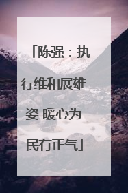 陈强：执行维和展雄姿 暖心为民有正气