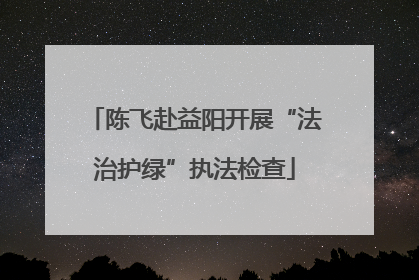 陈飞赴益阳开展“法治护绿”执法检查