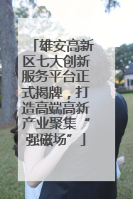 雄安高新区七大创新服务平台正式揭牌，打造高端高新产业聚集“强磁场”