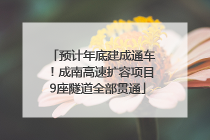 预计年底建成通车！成南高速扩容项目9座隧道全部贯通
