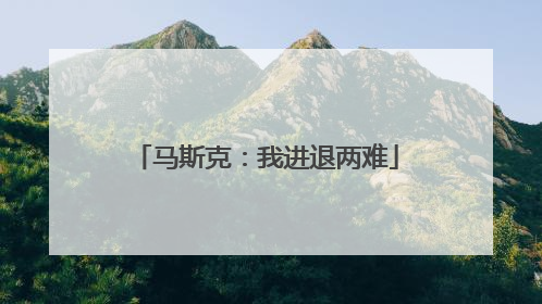 马斯克：我进退两难