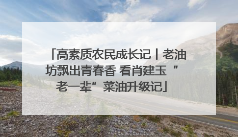 高素质农民成长记丨老油坊飘出青春香 看肖建玉“老一辈”菜油升级记