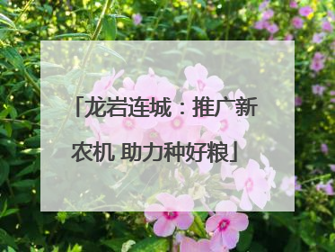 龙岩连城：推广新农机 助力种好粮